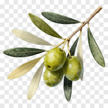 Olive Branch With Green Olives PNG