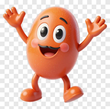 Cartoon Orange Character With Open Arms PNG