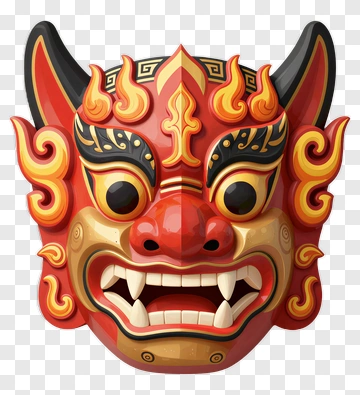 Colorful Demon Mask PNG