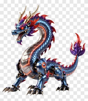 3D Mechanical Dragon PNG