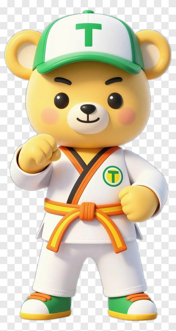Cartoon Bear In Martial Arts Uniform PNG