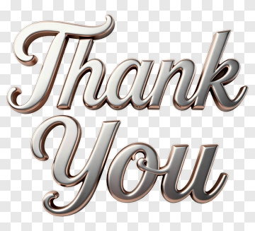 Thank You Text In Metallic Style PNG