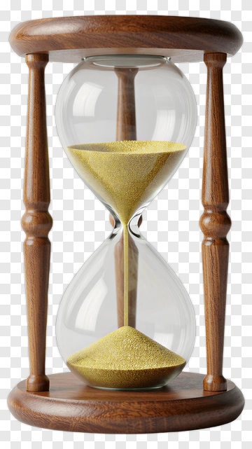 Wooden Hourglass With Golden Sand PNG
