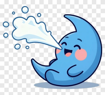 Cartoon Moon Blowing A Cloud PNG