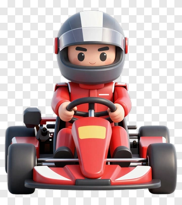 3D Cartoon Go-Kart Driver PNG