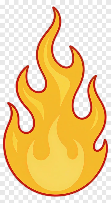 Cartoon Flame Icon PNG