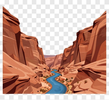 Canyon Landscape With River PNG