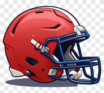 Cartoon Red Football Helmet PNG