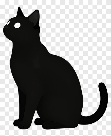 Black Cat Sitting PNG