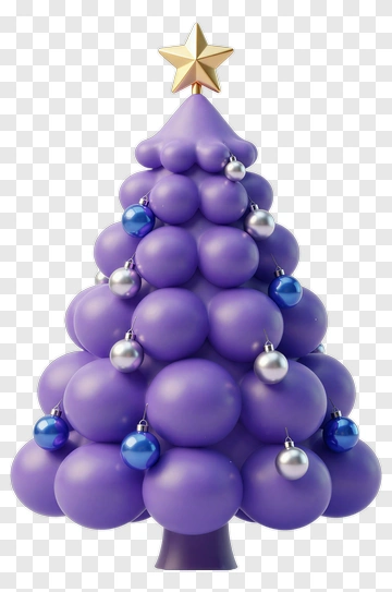 Colorful Purple Christmas Tree PNG