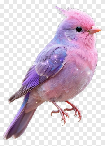 Colorful Bird With Pink And Purple Feathers PNG