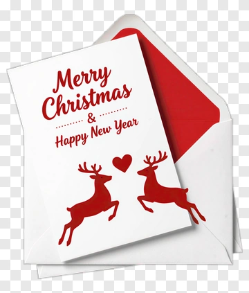 Merry Christmas And Happy New Year Card PNG
