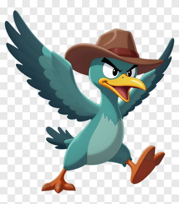 Cartoon Bird Wearing A Hat PNG