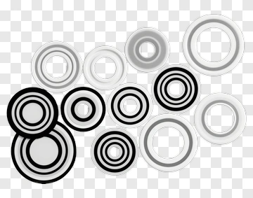 Black And White Circular Patterns PNG