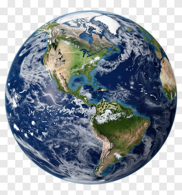 Earth Model With Visible Continents And Oceans PNG