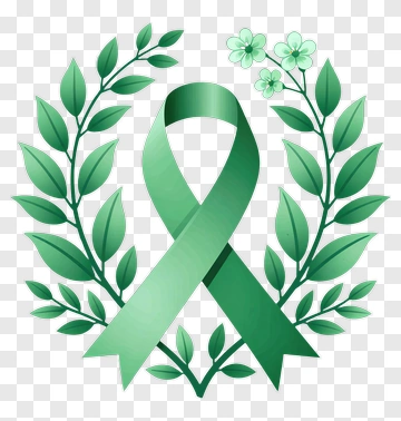 Green Ribbon With Leaves And Flowers PNG