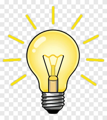 Cartoon Light Bulb With Rays PNG