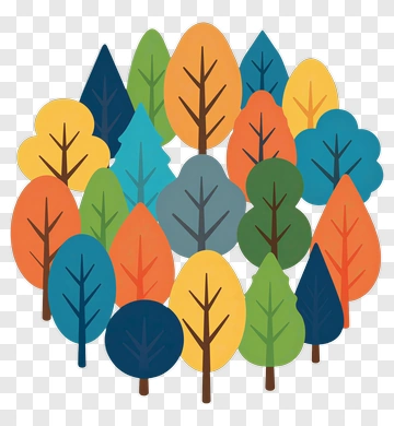 Colorful Tree Collection PNG