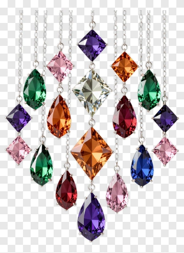 Colorful Gemstone Chandelier Decoration PNG