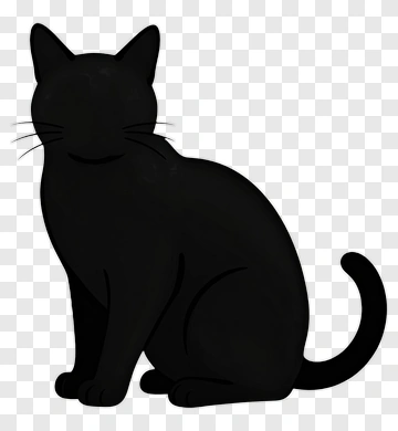 Black Cat Sitting PNG