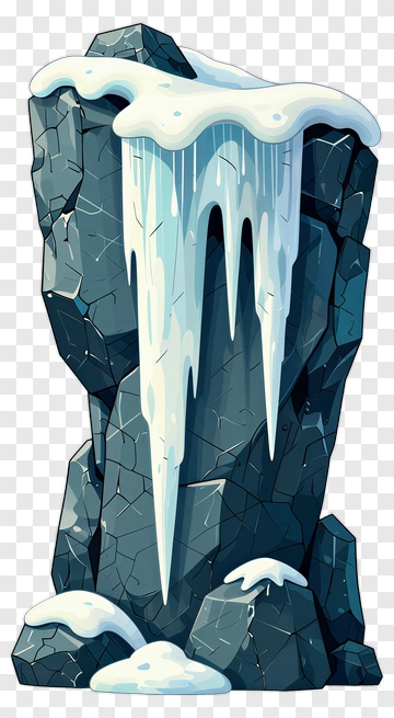 Icicle Hanging From A Rock PNG