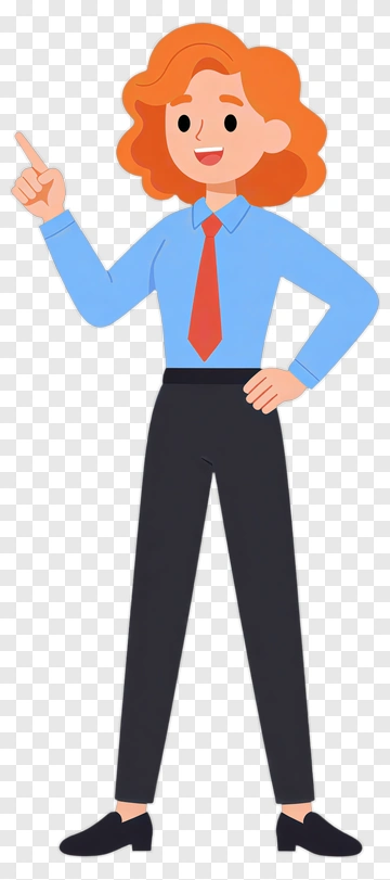 Cartoon Businesswoman Pointing PNG