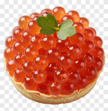 Salmon Roe Tart With Green Leaf PNG