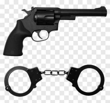 Revolver And Handcuffs PNG