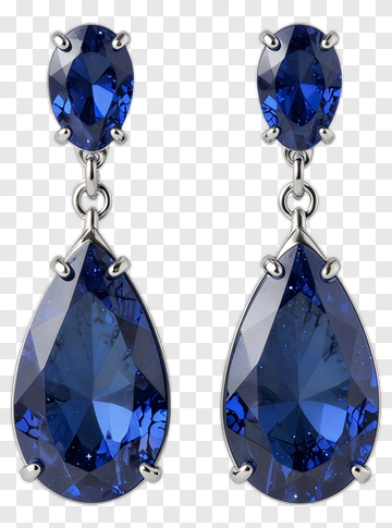 Blue Teardrop Earrings PNG