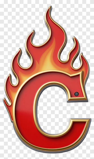 Calgary Flames Logo With Flames PNG