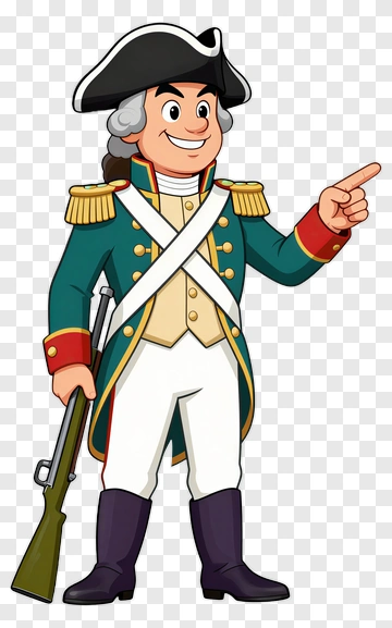 Cartoon Soldier Pointing With A Rifle PNG