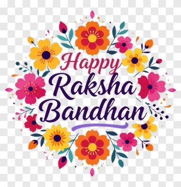 Happy Raksha Bandhan Floral Design PNG