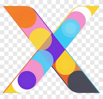 Colorful Abstract X Shape PNG