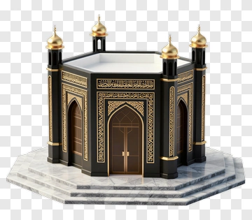 3D Islamic Shrine With Golden Domes PNG