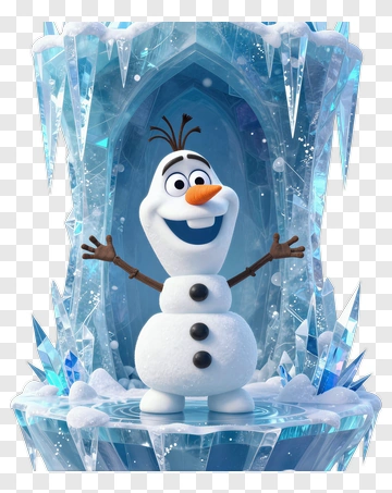 Snowman Character In An Ice Castle PNG