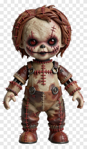 Creepy Doll With Stitched Features PNG