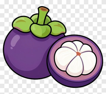 Cartoon Mangosteen Fruit PNG