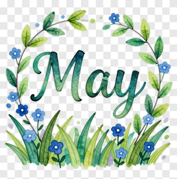 May Floral Design PNG