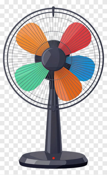 Colorful Standing Fan PNG