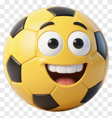 Cartoon Smiley Soccer Ball PNG