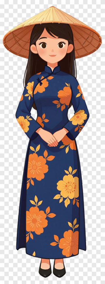 Girl Wearing A Traditional Vietnamese Ao Dai PNG