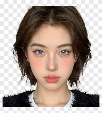 Portrait Of A Young Woman With Blue Eyes PNG