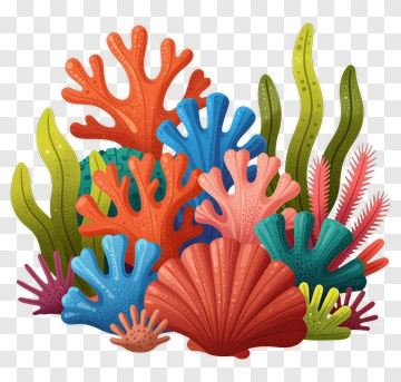 Colorful Coral Reef Composition PNG