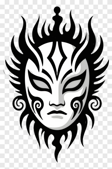 Stylized Tribal Mask PNG