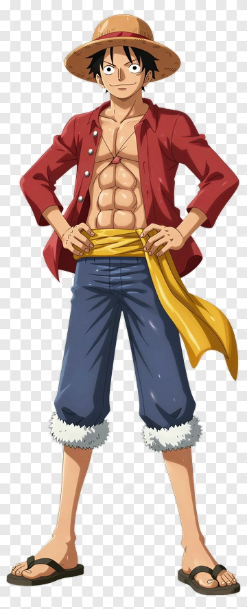 Anime Character Wearing A Straw Hat PNG