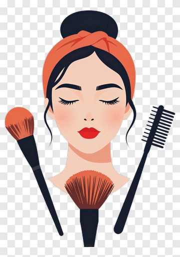 Makeup Artist With Brushes And Comb PNG