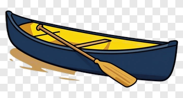 Cartoon Canoe With Paddle PNG