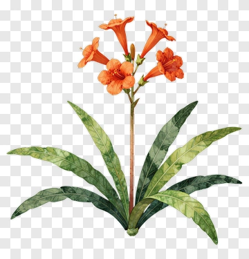 Colorful Flower With Green Leaves PNG