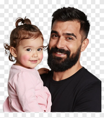 Happy Father Holding Daughter PNG