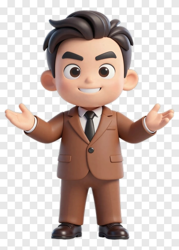 Cartoon Businessman Gesturing With Open Arms PNG